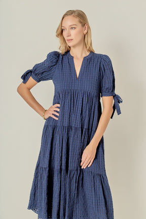 ENGLISH FACTORY - Gingham Tiered Midi Dress - DRESSES available at Objectrare