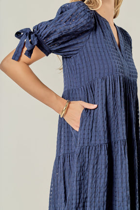 ENGLISH FACTORY - Gingham Tiered Midi Dress - DRESSES available at Objectrare