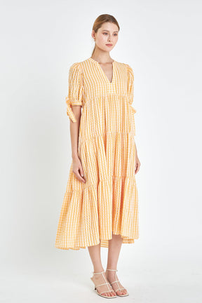 English Factory - Gingham Tiered Midi Dress