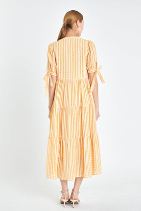 English Factory - Gingham Tiered Midi Dress