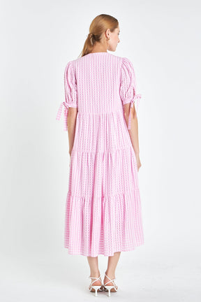 ENGLISH FACTORY - English Factory - Gingham Tiered Midi Dress - DRESSES available at Objectrare