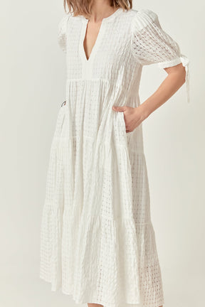 Gingham Tiered Midi Dress