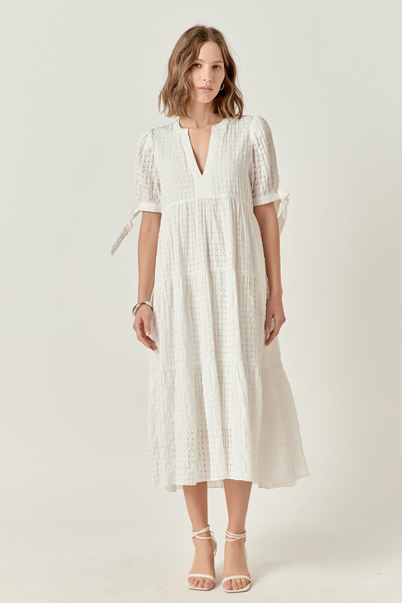 Gingham Tiered Midi Dress