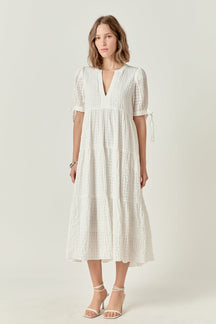 Gingham Tiered Midi Dress