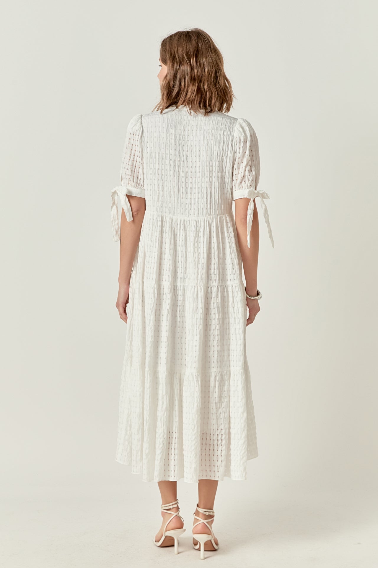 Gingham Tiered Midi Dress