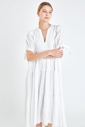 English Factory - Gingham Tiered Midi Dress