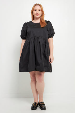 ENGLISH FACTORY - Asymmetrical Baby Doll Mini With Back Spaghetti Ties - DRESSES available at Objectrare
