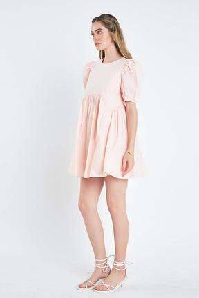 ENGLISH FACTORY - Asymmetrical Babydoll Mini Dress with Back Spaghetti Ties - DRESSES available at Objectrare