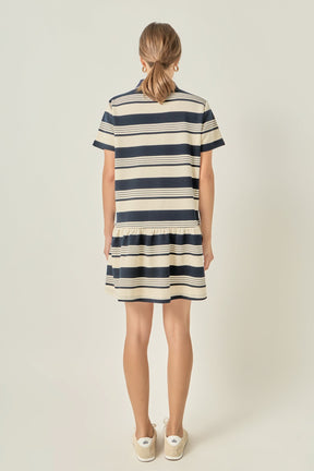 ENGLISH FACTORY - Striped Polo Mini Dress - DRESSES available at Objectrare