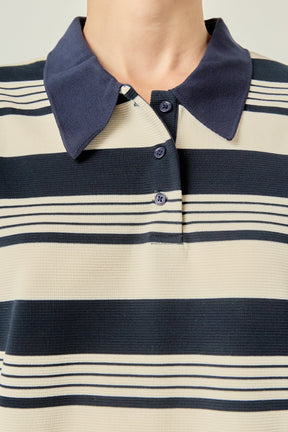 ENGLISH FACTORY - Striped Polo Mini Dress - DRESSES available at Objectrare