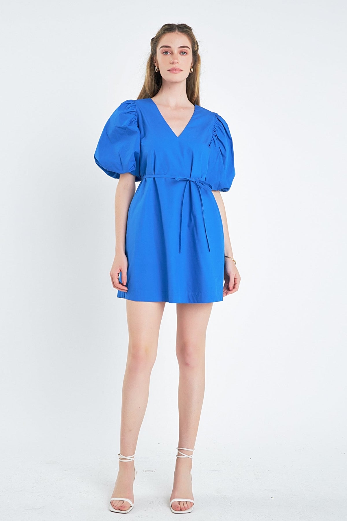 ENGLISH FACTORY - Puff Sleeve A-line Shift Mini Dress - DRESSES available at Objectrare