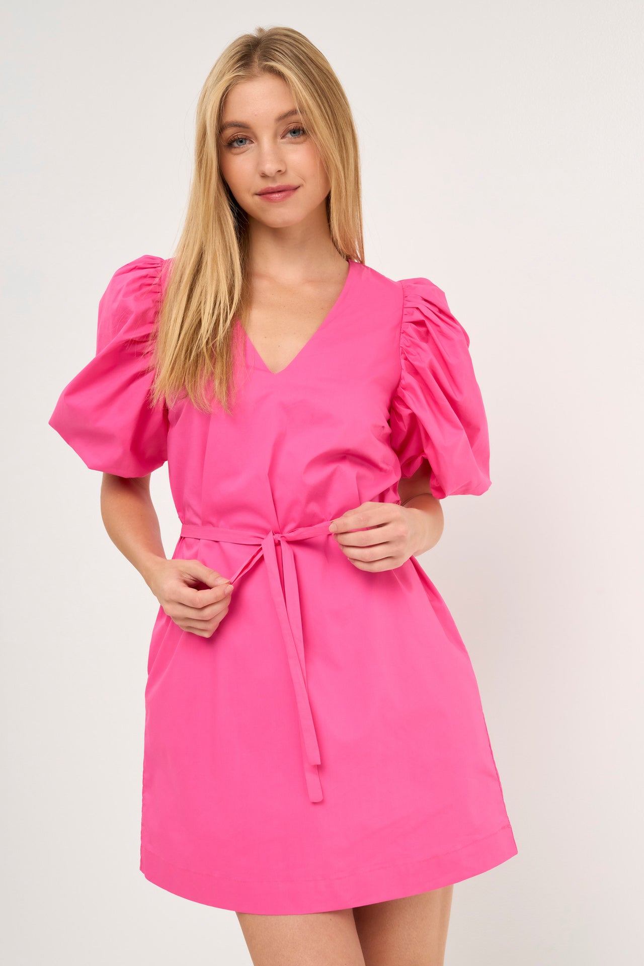 ENGLISH FACTORY - Puff Sleeve A-line Shift Mini Dress - DRESSES available at Objectrare