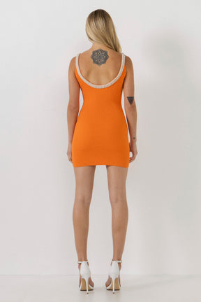 ENDLESS ROSE - Scooped Trimmed Ribbed Mini - DRESSES available at Objectrare