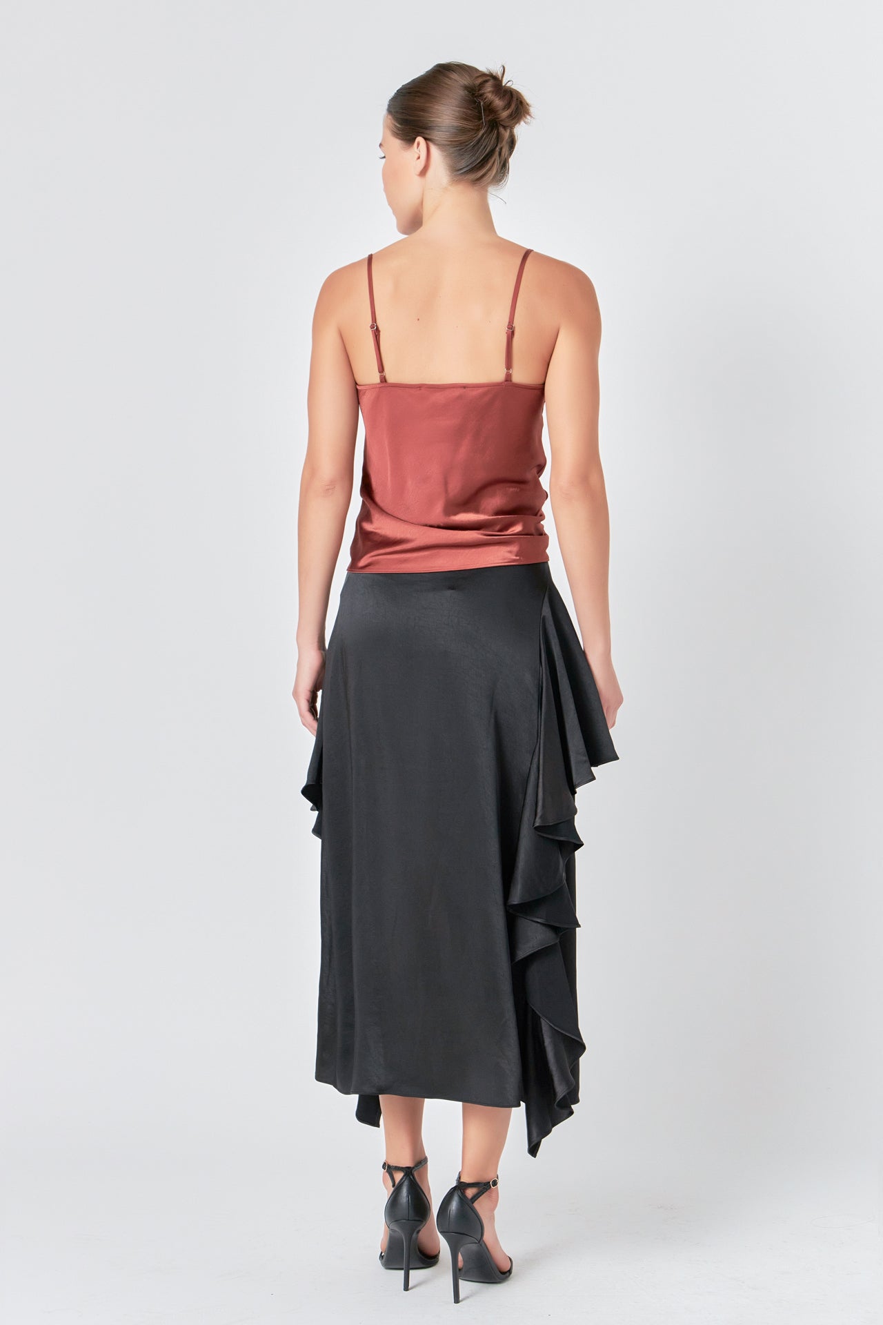 ENDLESS ROSE - Endless Rose - Satin Waterfall Midi Skirt - SKIRTS available at Objectrare