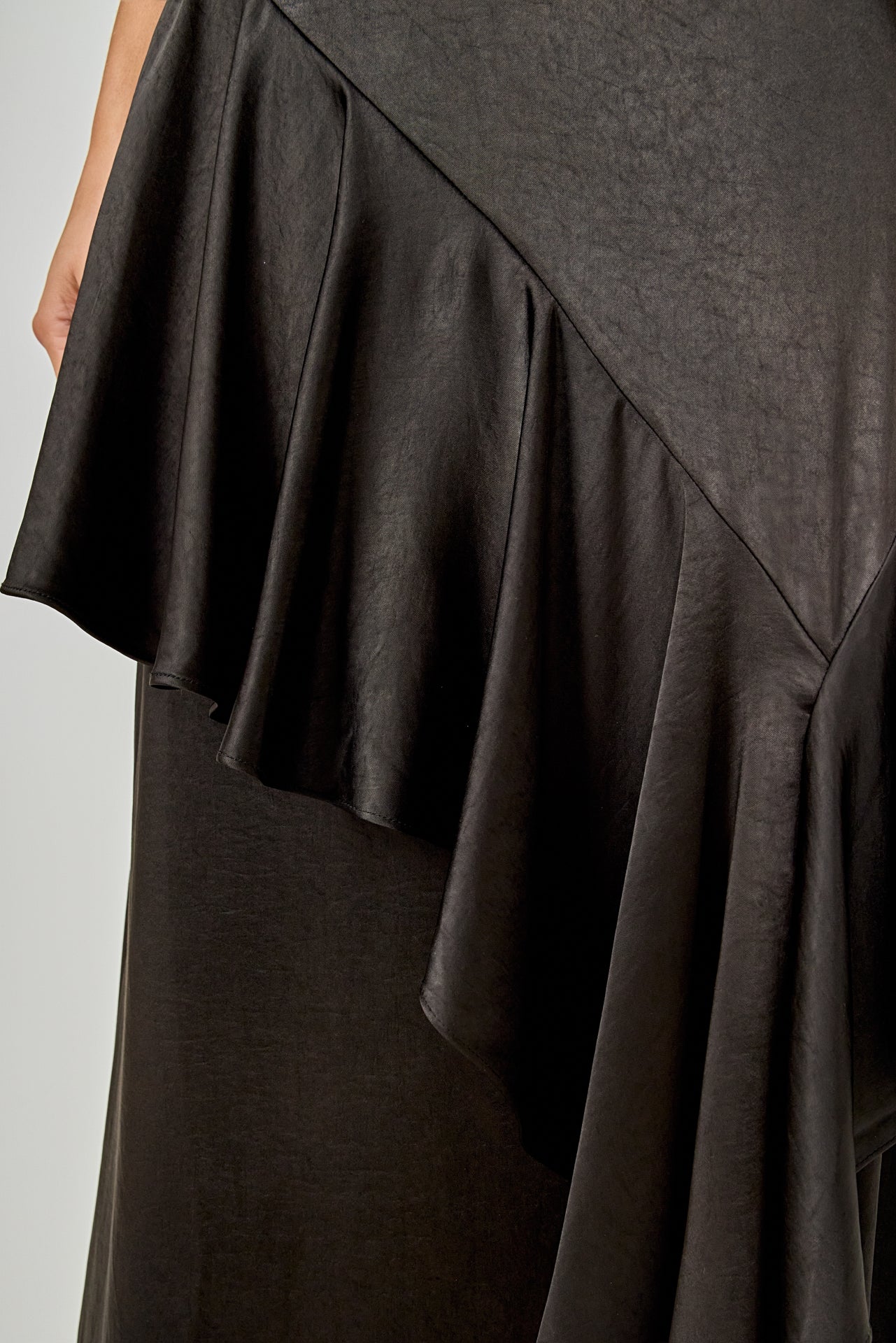 ENDLESS ROSE - Satin Waterfall Midi Skirt - SKIRTS available at Objectrare