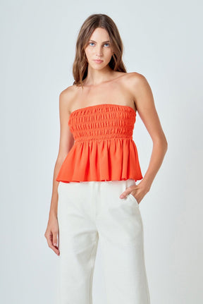 ENDLESS ROSE - Smocked Strapless Top - TOPS available at Objectrare