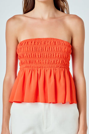 ENDLESS ROSE - Smocked Strapless Top - TOPS available at Objectrare