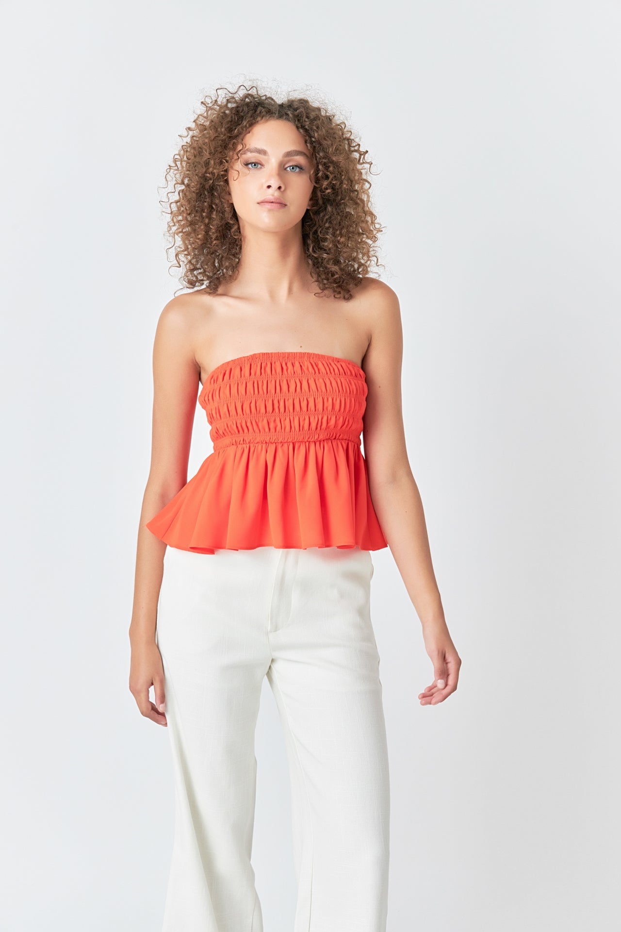 ENDLESS ROSE - Smocked Strapless Top - TOPS available at Objectrare
