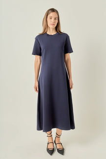 Short Sleeve Midi Dress