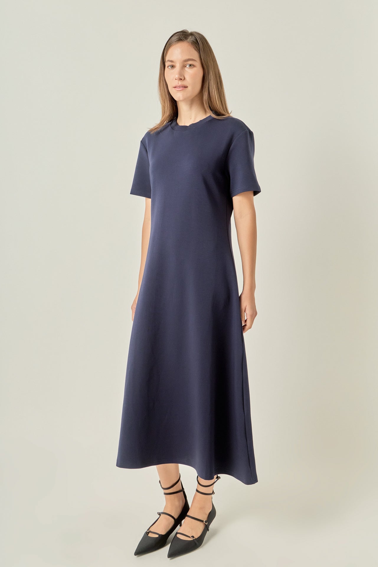 Short Sleeve Midi Dress