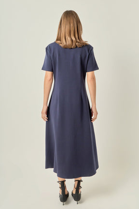 Short Sleeve Midi Dress