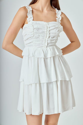 ENDLESS ROSE - Corset Ruched Tiered Mini - DRESSES available at Objectrare