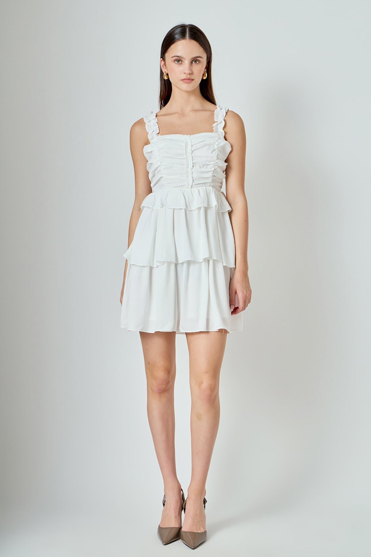 ENDLESS ROSE - Corset Ruched Tiered Mini - DRESSES available at Objectrare