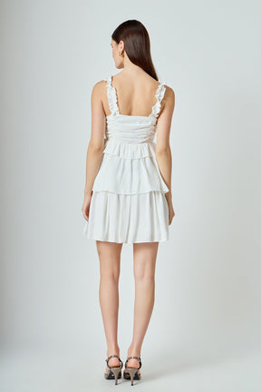 ENDLESS ROSE - Corset Ruched Tiered Mini - DRESSES available at Objectrare