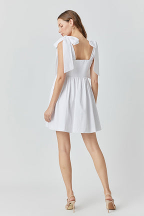 ENDLESS ROSE - Bowed Square Neckline Baby Doll Mini - DRESSES available at Objectrare