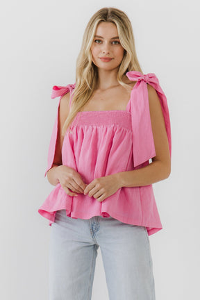 ENDLESS ROSE - Bow Tie Flounce Top - TOPS available at Objectrare