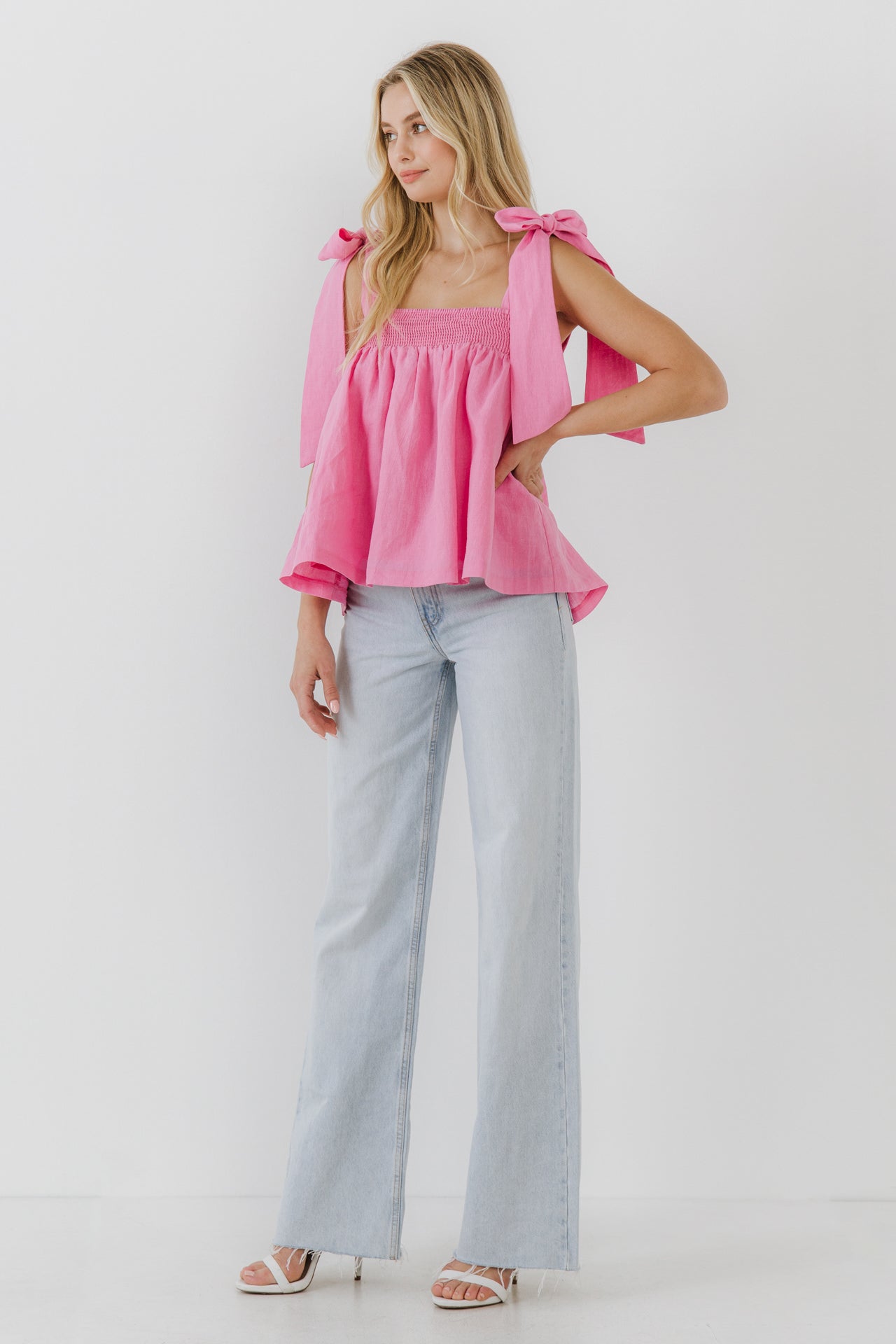 ENDLESS ROSE - Bow Tie Flounce Top - TOPS available at Objectrare