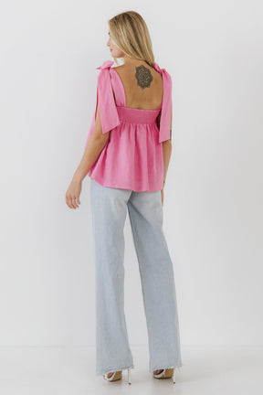 ENDLESS ROSE - Bow Tie Flounce Top - TOPS available at Objectrare