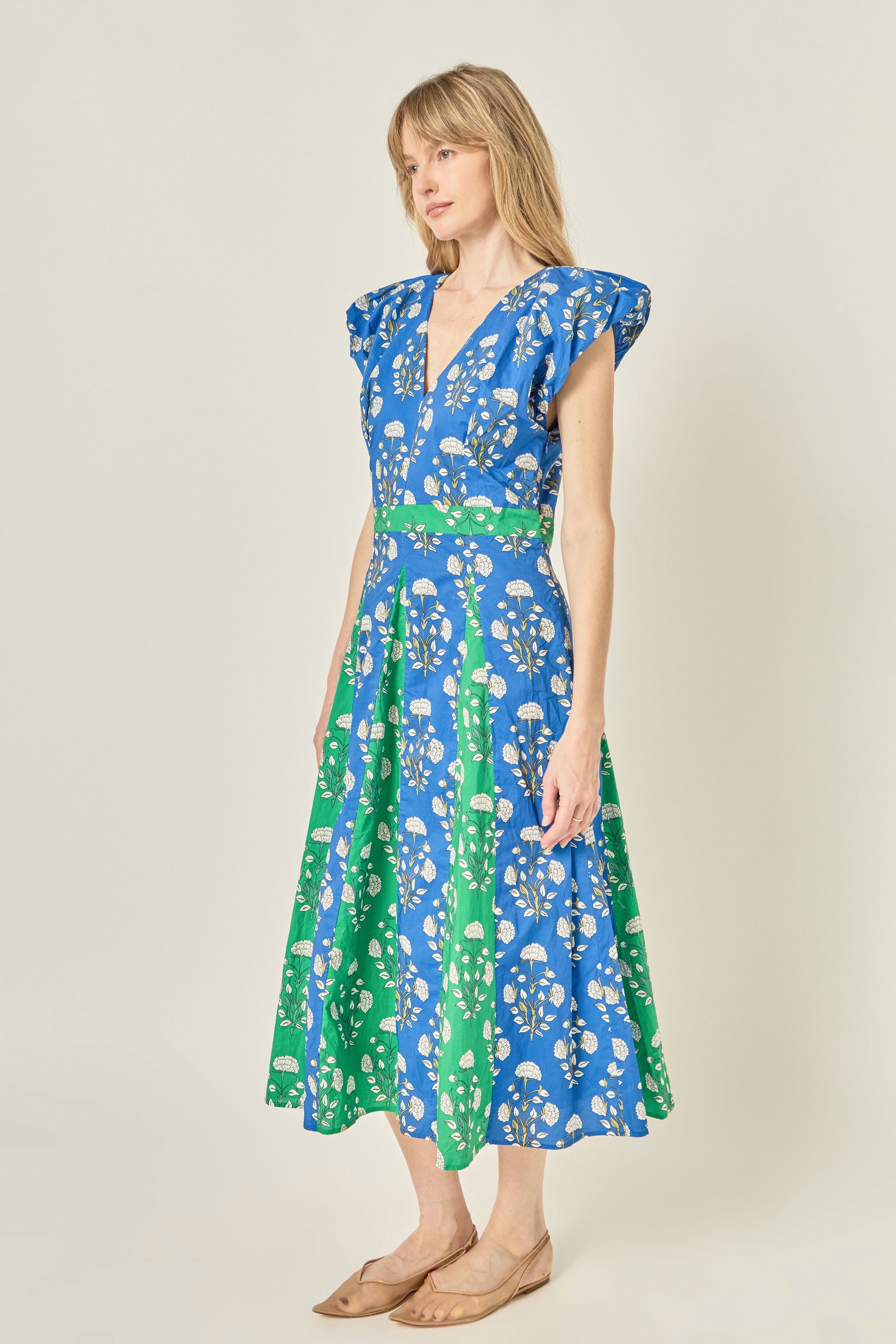 Print Block Midi Dress