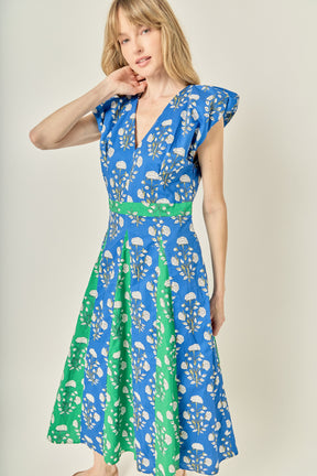 Print Block Midi Dress