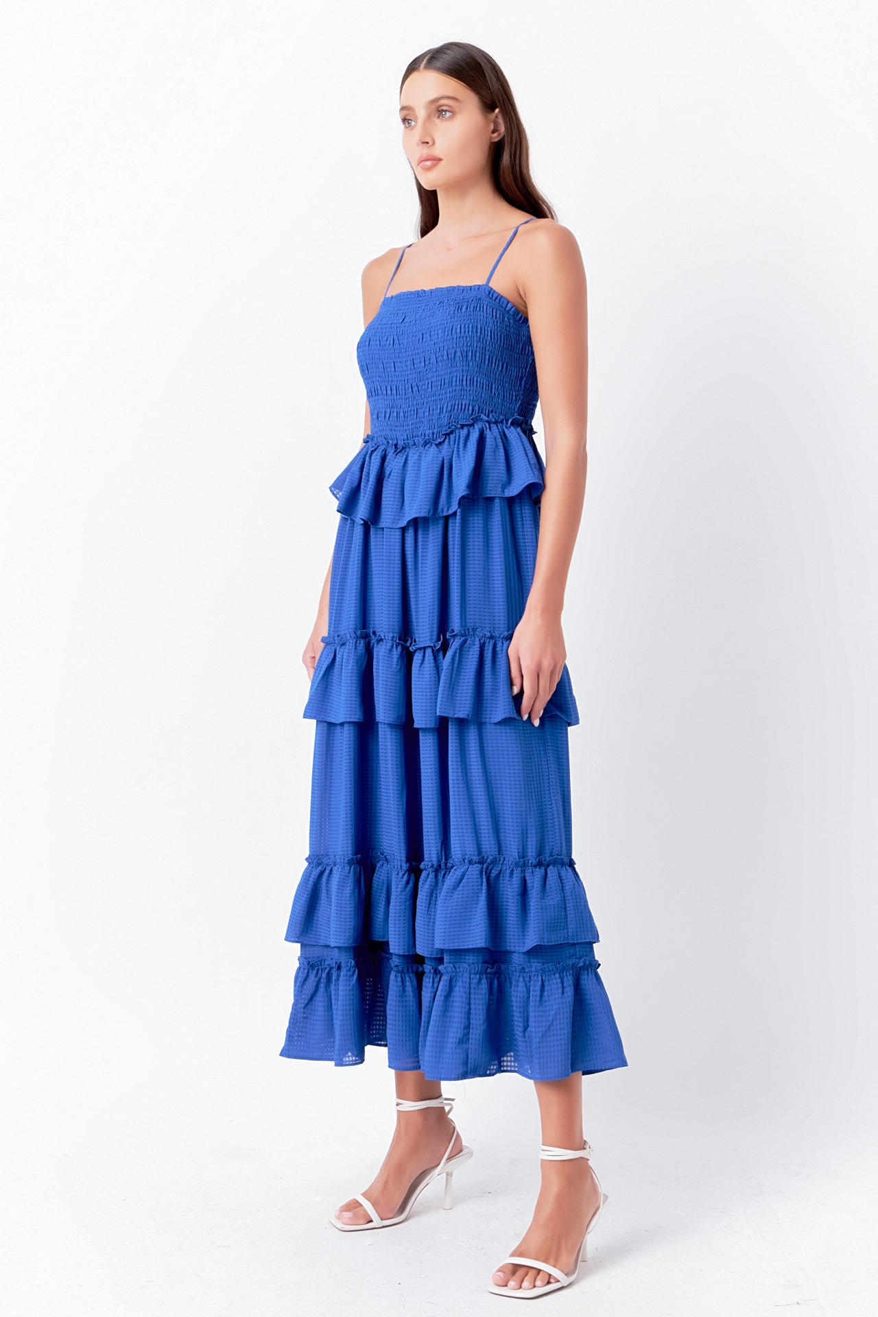 ENDLESS ROSE - Tiered Gingham Maxi Dress - DRESSES available at Objectrare