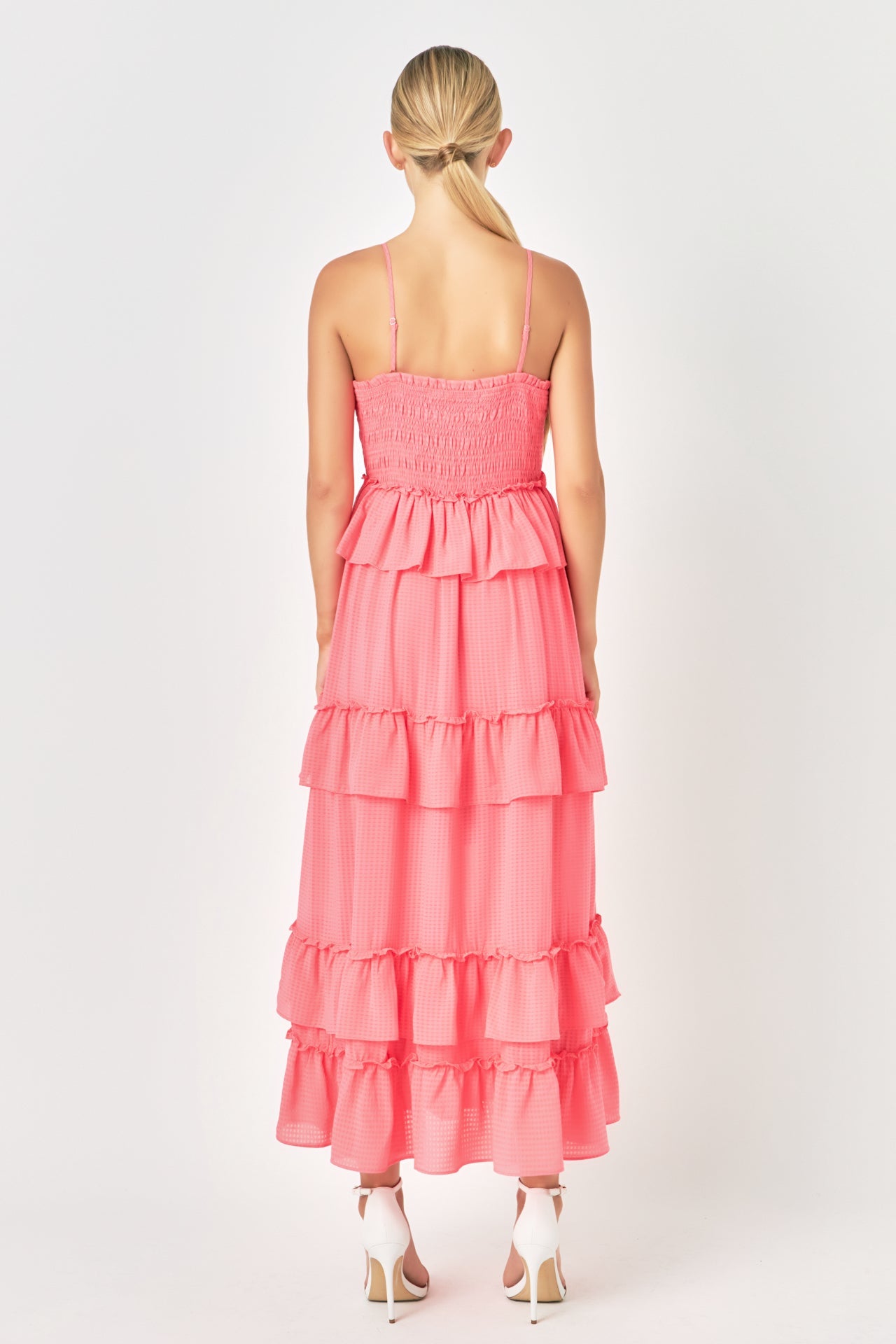 ENDLESS ROSE - Tiered Gingham Maxi Dress - DRESSES available at Objectrare