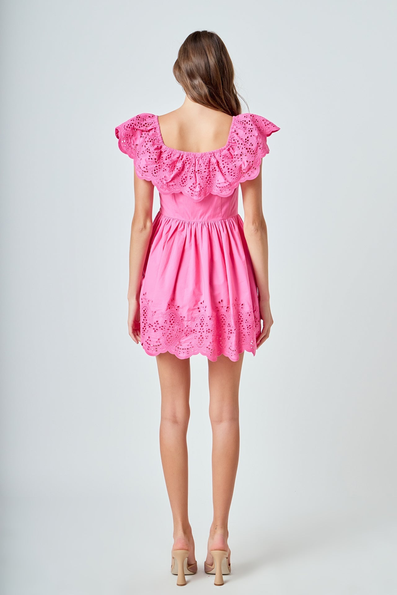 ENDLESS ROSE - Scalloped Off The Shoulder Mini Dress - DRESSES available at Objectrare