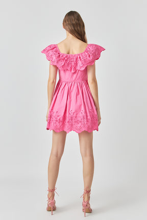 ENDLESS ROSE - Scalloped Off The Shoulder Mini Dress - DRESSES available at Objectrare