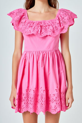 ENDLESS ROSE - Scalloped Off The Shoulder Mini Dress - DRESSES available at Objectrare