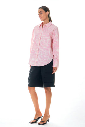 GREY LAB - Zebra Printed Cotton Shirt - SHIRTS & BLOUSES available at Objectrare