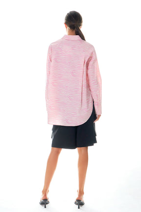 GREY LAB - Zebra Printed Cotton Shirt - SHIRTS & BLOUSES available at Objectrare