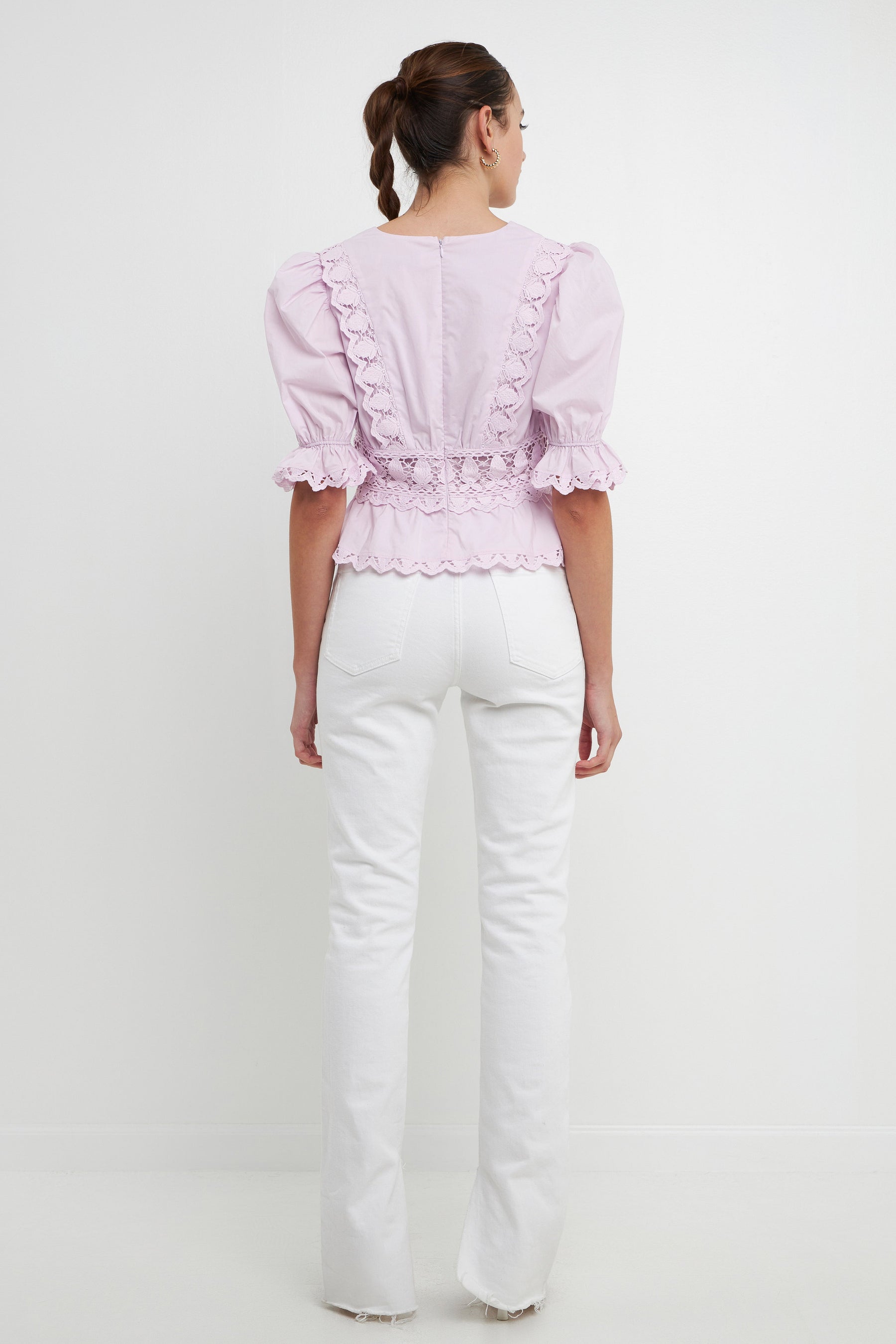 ENDLESS ROSE - Endless Rose - Combination Eyelet Lace Top - TOPS available at Objectrare