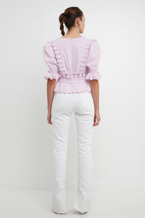 ENDLESS ROSE - Endless Rose - Combination Eyelet Lace Top - TOPS available at Objectrare