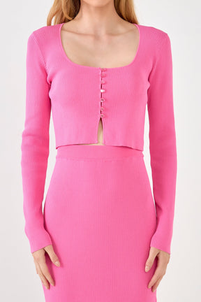 ENDLESS ROSE - Button Down Knit Cardigan - TOPS available at Objectrare