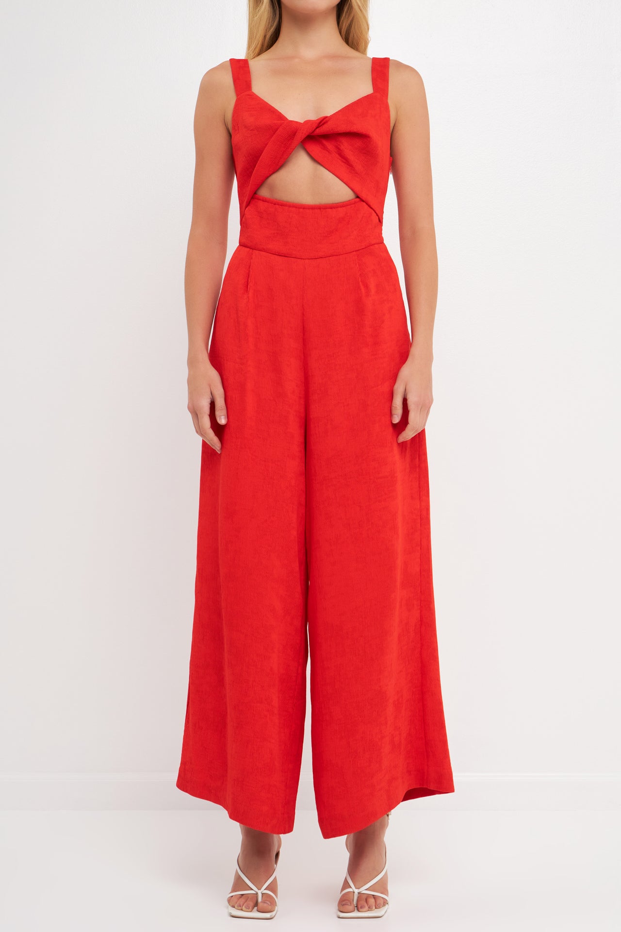 Soft Touch Plisse Twist Jumpsuit