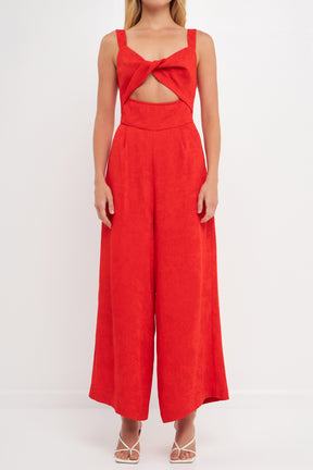 Soft Touch Plisse Twist Jumpsuit