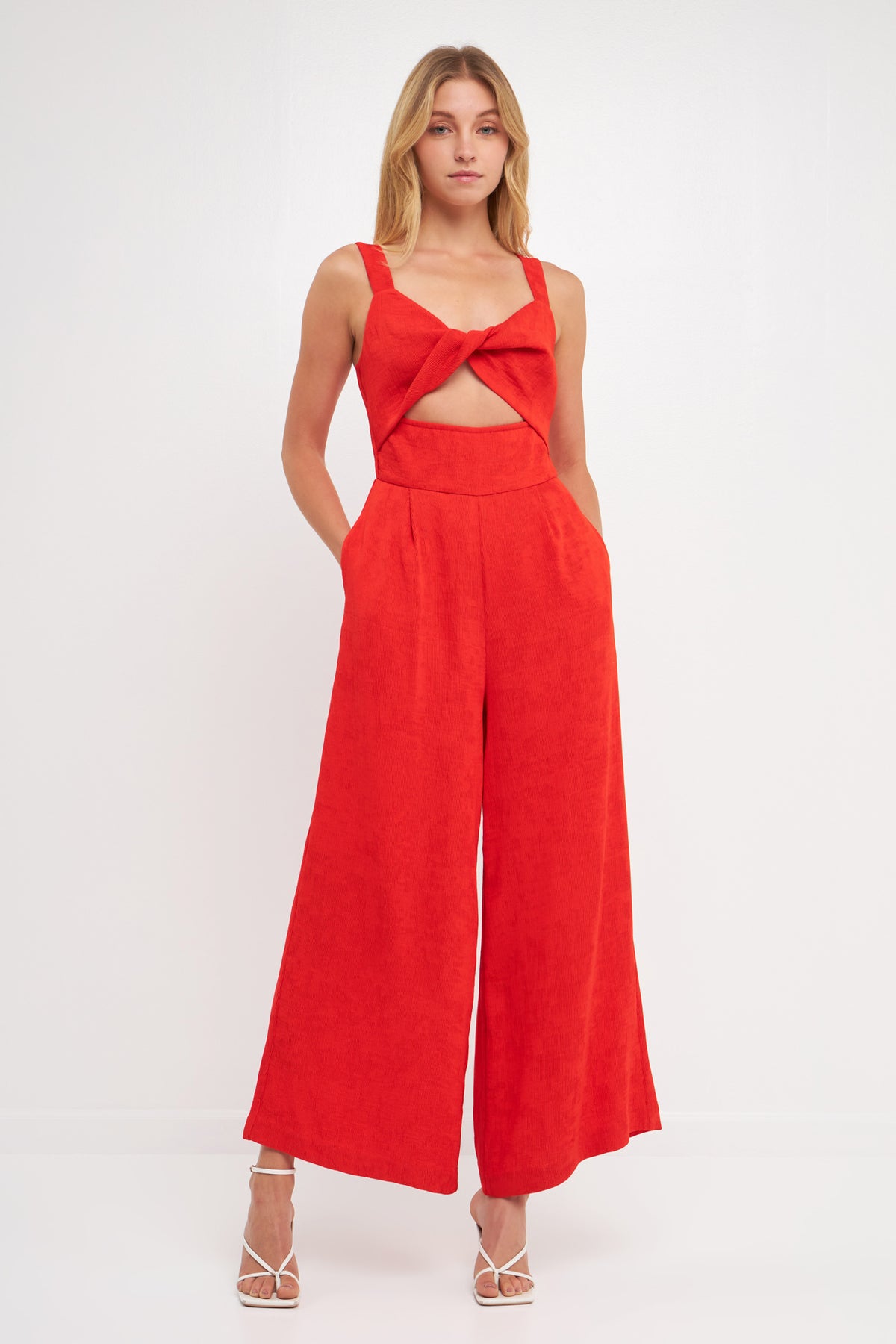 Soft Touch Plisse Twist Jumpsuit