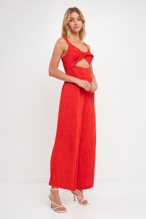 Soft Touch Plisse Twist Jumpsuit