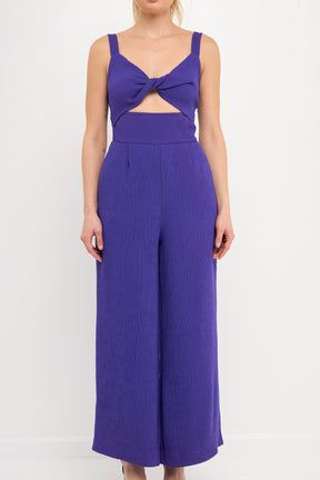 ENDLESS ROSE - Soft Touch Plisse Twist Jumpsuit - JUMPSUITS available at Objectrare