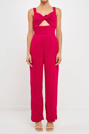 ENDLESS ROSE - Soft Touch Plisse Twist Jumpsuit - JUMPSUITS available at Objectrare